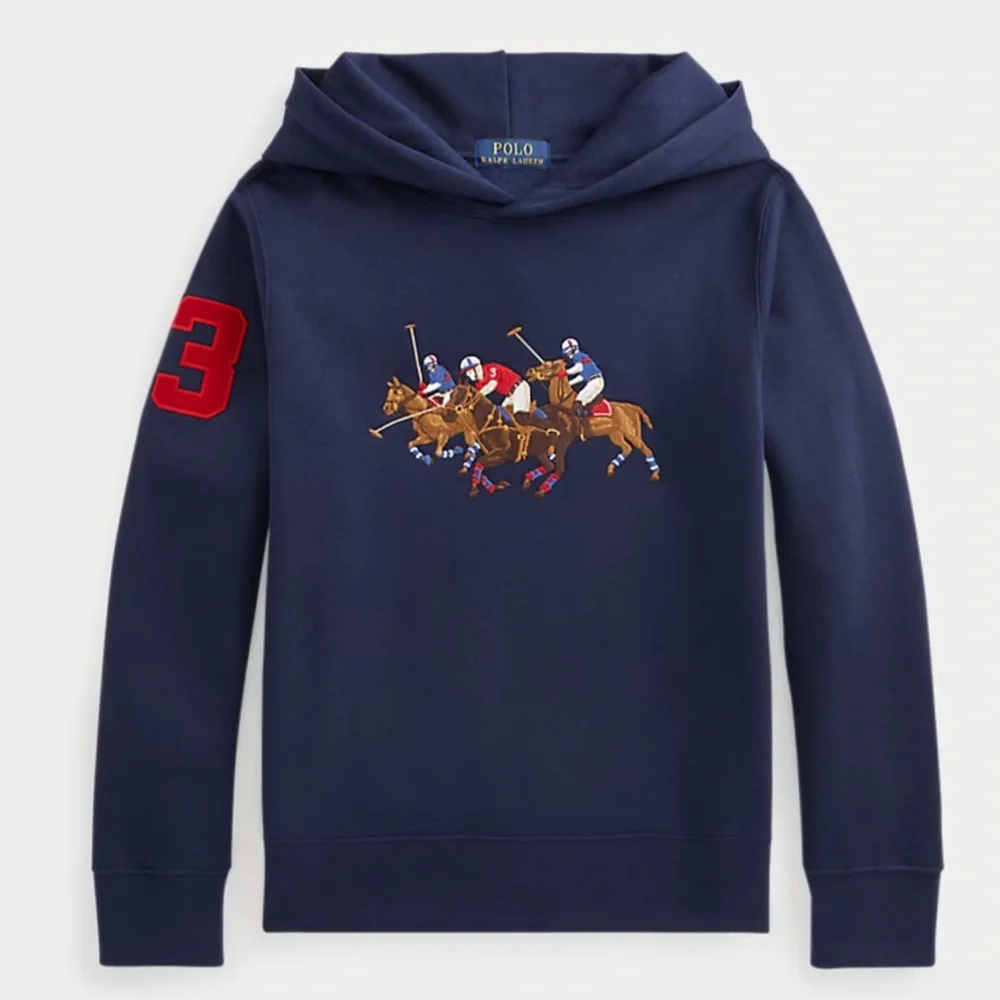 Polo Ralph Lauren Boys Triple Pony Fleece Hoodie Embroidered Preppy Classic Warm